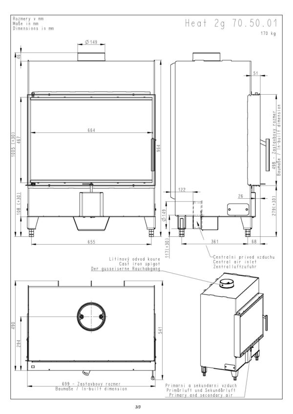 Romotop HEAT 2G 70.50.01 - Focar semineu - imagine 4