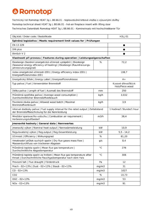 Romotop HEAT 3G L 88.66.01 - Focar semineu (copiază) (copiază) - imagine 3