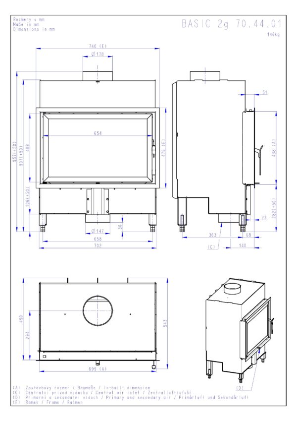 Romotop BASIC 2G 70.44.01 - Focar semineu - imagine 2