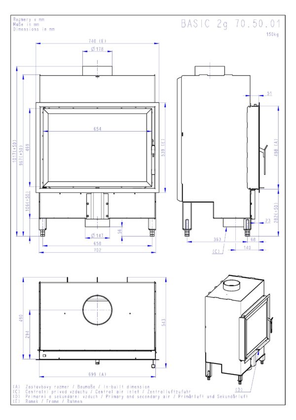 Romotop BASIC 2G 70.50.01 - Focar semineu - imagine 2