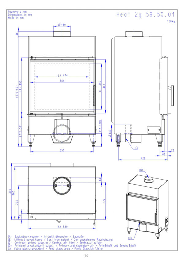 Romotop - Focar lemne HEAT H2N01 59x50 - imagine 3