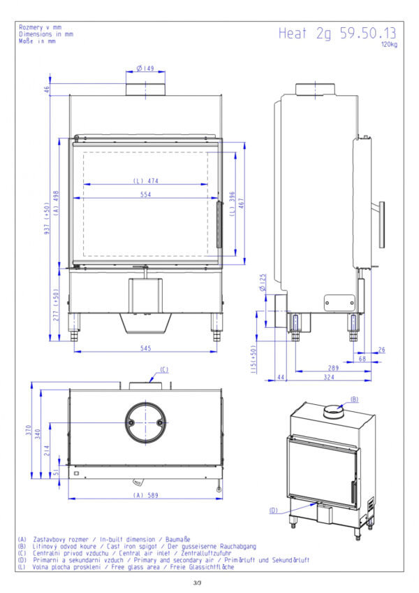 Romotop - Focar lemne HEAT H2N13 59x50 - imagine 3