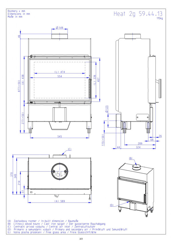 Romotop - Focar lemne HEAT H2T13 59x44 - imagine 2