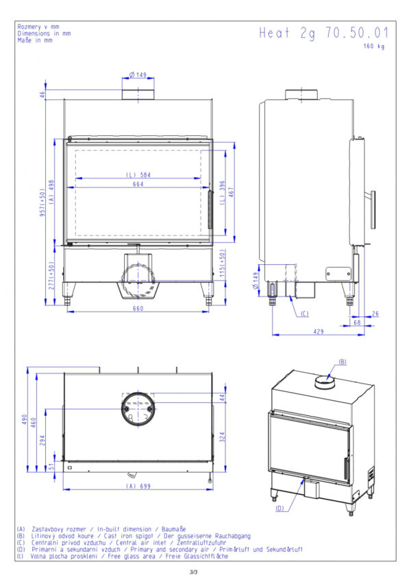 Romotop - Focar lemne HEAT H2Z01 70x50 - imagine 2