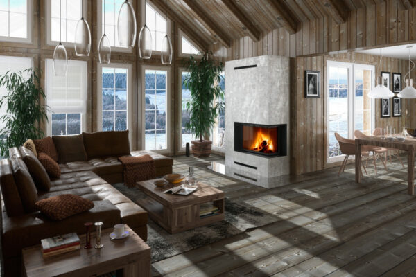 Romotop - Focar semineu lemne 71x60x34 IMPRESION IR/L2SG21, samota crem - imagine 3