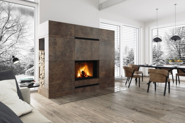 Romotop - Focar semineu lemne 80x60 IMPRESSION I2LH01, samota neagra - imagine 2