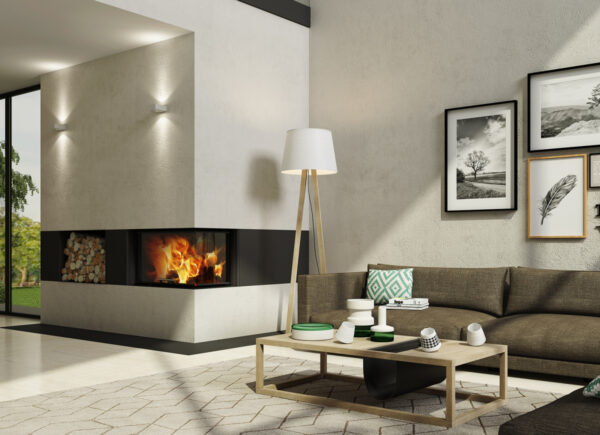Romotop - Focar lemne pe colt HEAT HL3LG 65x40x51 - imagine 2