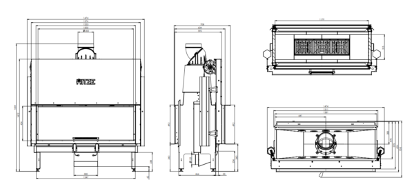 Focar șemineu Hitze DUO ARD120x43.DGS 22 kW - imagine 4