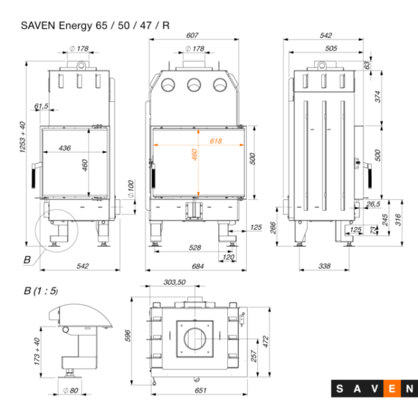 SAVEN Energy Focar sticlă 65х50х47 R - imagine 9