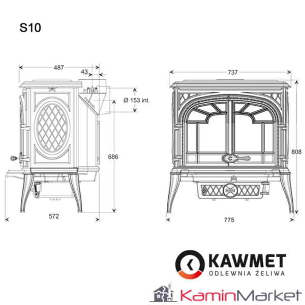 Sobă Fontă Kawmet S10 Premium - 13.9 kW - imagine 7