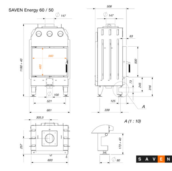 SAVEN Energy - Focar sticlă standard 60x50 - imagine 11