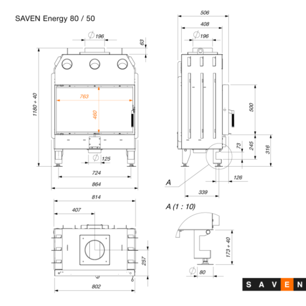 SAVEN Energy - Focar sticlă standard 80x50 - imagine 8