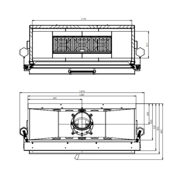 Focar șemineu Hitze ARD120x43.G 22 kW - imagine 5