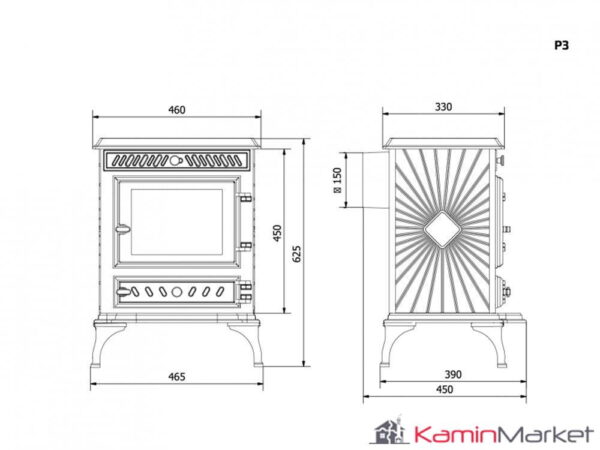 Sobă Kawmet P3 - 7,4 kW EKO - imagine 4