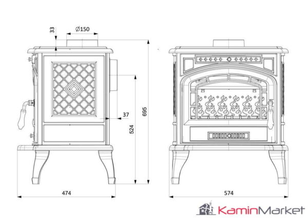 Sobă Kawmet P7 - 9,3kW - imagine 4